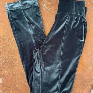 Carbon38 high waist blue velvet pants